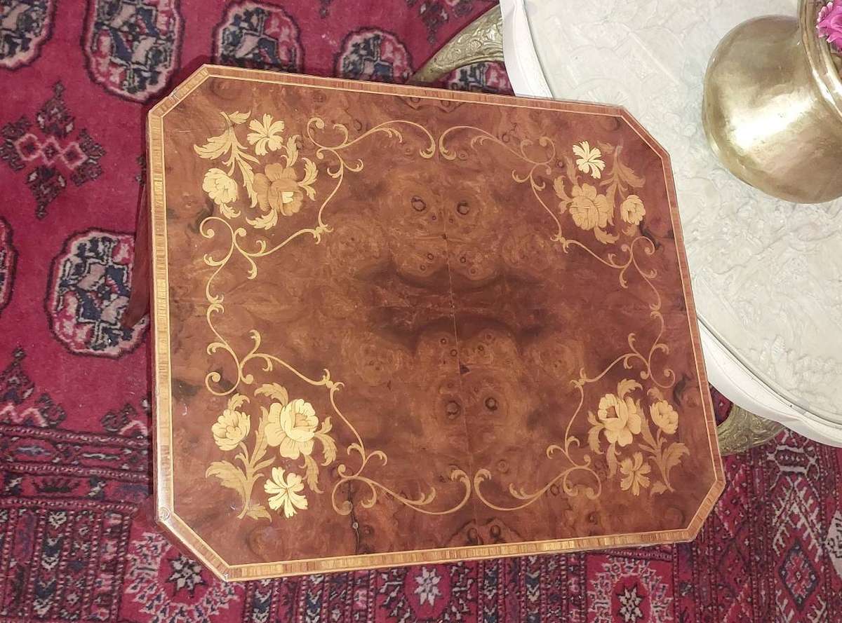 Vintage Italian Marquetry musical storage table