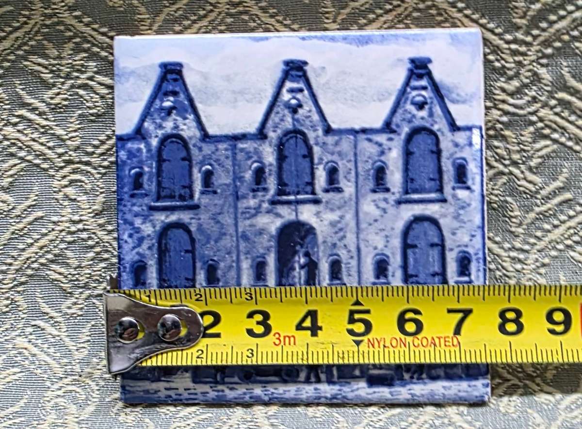 Share KLM Royal Dutch Airlines Business Class Blue White Ceramic Tile Vintage Item