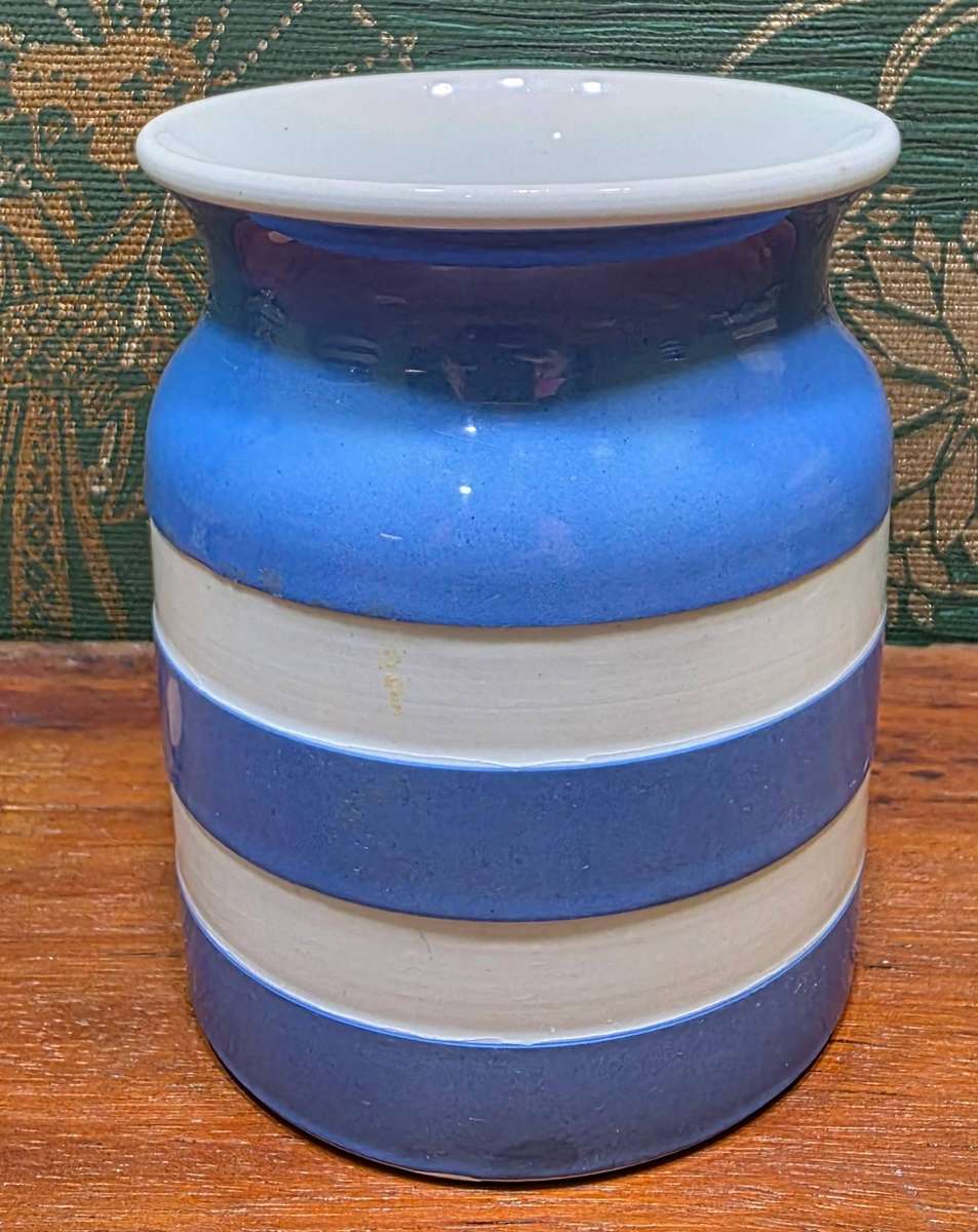 Vintage T.G.Green Blue & White Cornishware JAR | 02 |