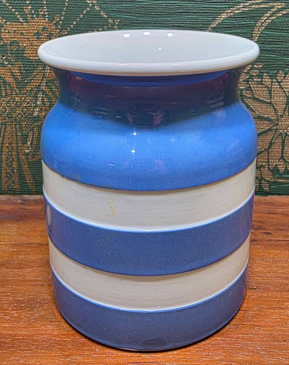 Vintage T.G.Green Blue & White Cornishware JAR | 02 |