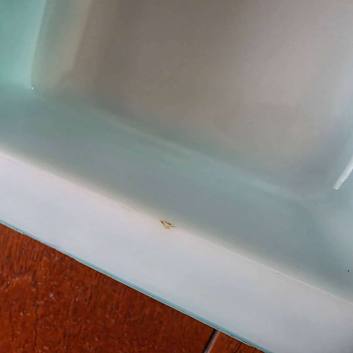 Pyrex Vintage Turquoise Snowflake Casserole Dish