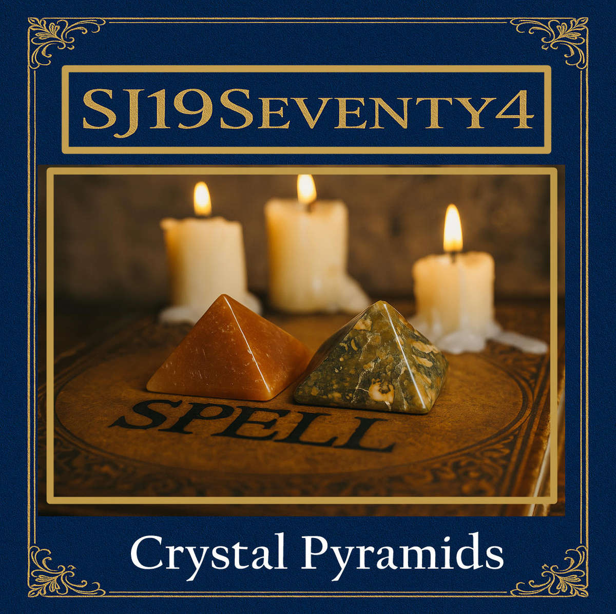Set of Two Crystal Pyramids  Polished Carnelian & Ocean Jasper (3 x 3 x 2.5 cm each) | 29 |