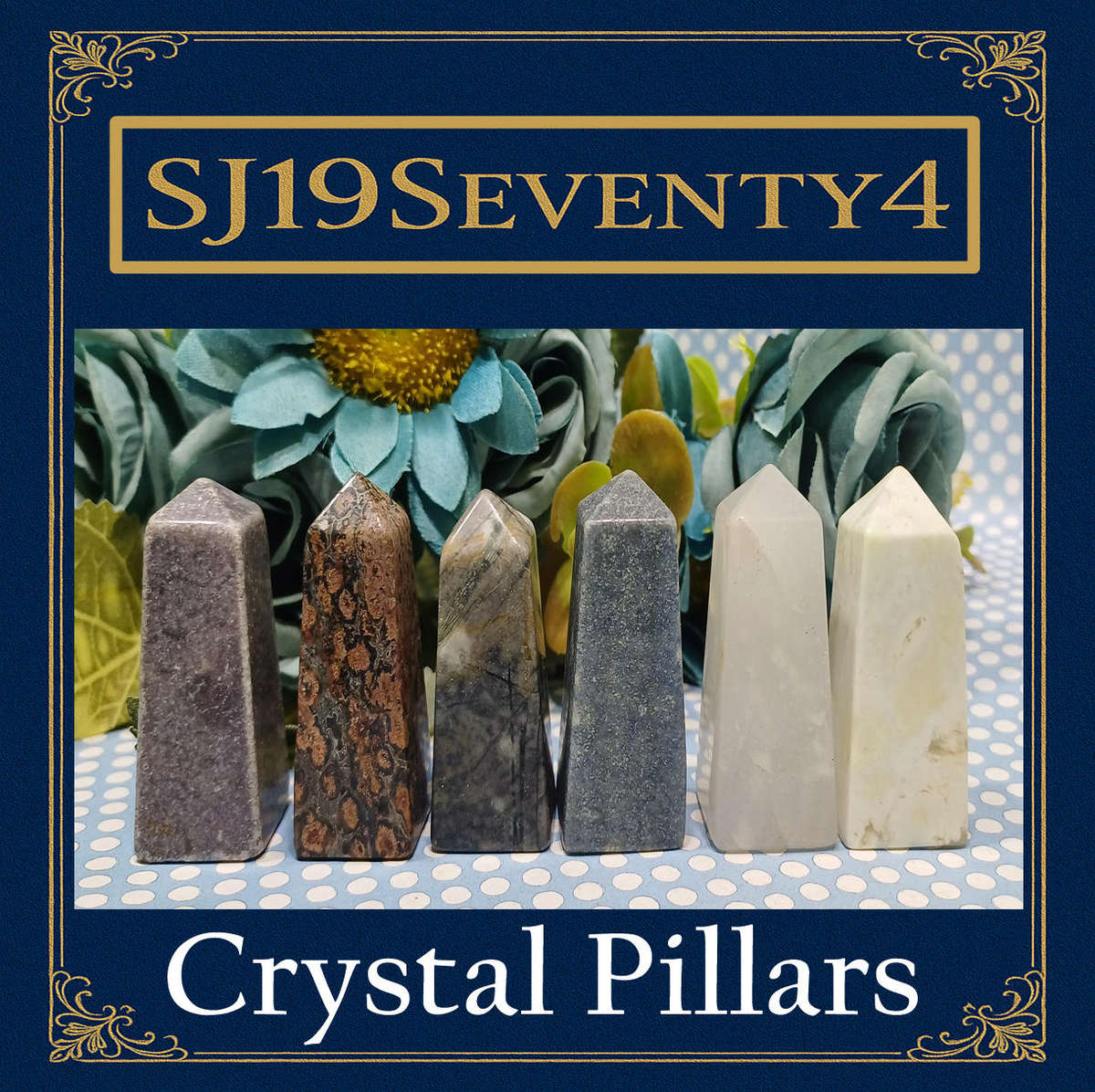 Set of 6 Crystal Pillars  Assorted Natural Stones (Approx. 2 x 2 x 4.5 cm Each) | 31 |