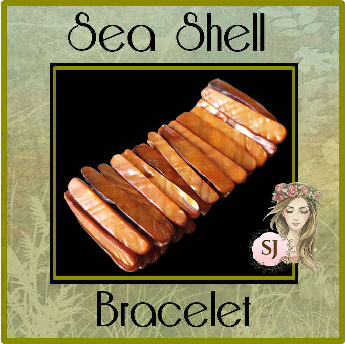 Natural Stretchy Sea Shell Bracelet Copper color | ONE SIZE FITS ALL |