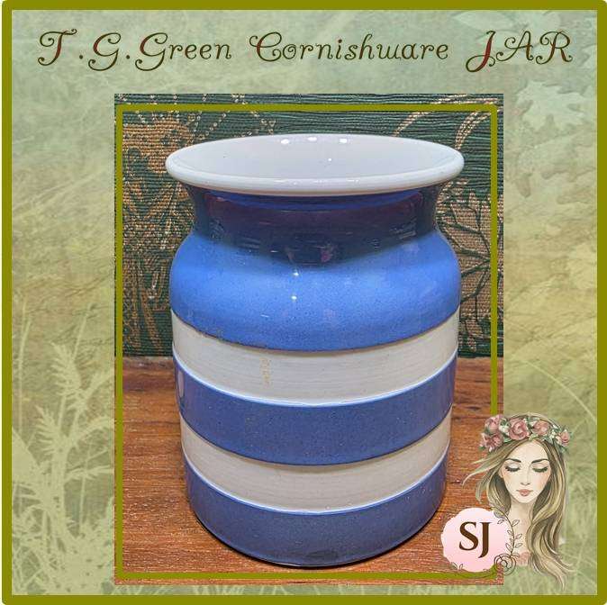 Vintage T.G.Green Blue & White Cornishware JAR | 02 |