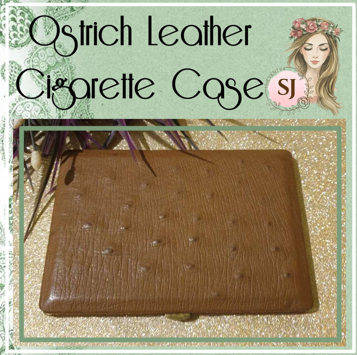 Ostrich Leather Cigarette Case | vintage |