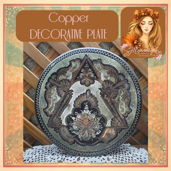 ALBANIA COPPER HANGING PLATE-CIRCLE AROUND DECORATIVE PLATE-ALBANIA SOUVENIR