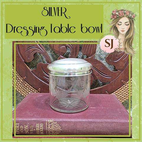 Silver and Glass Trinket/Dressing Table bowl | Vintage