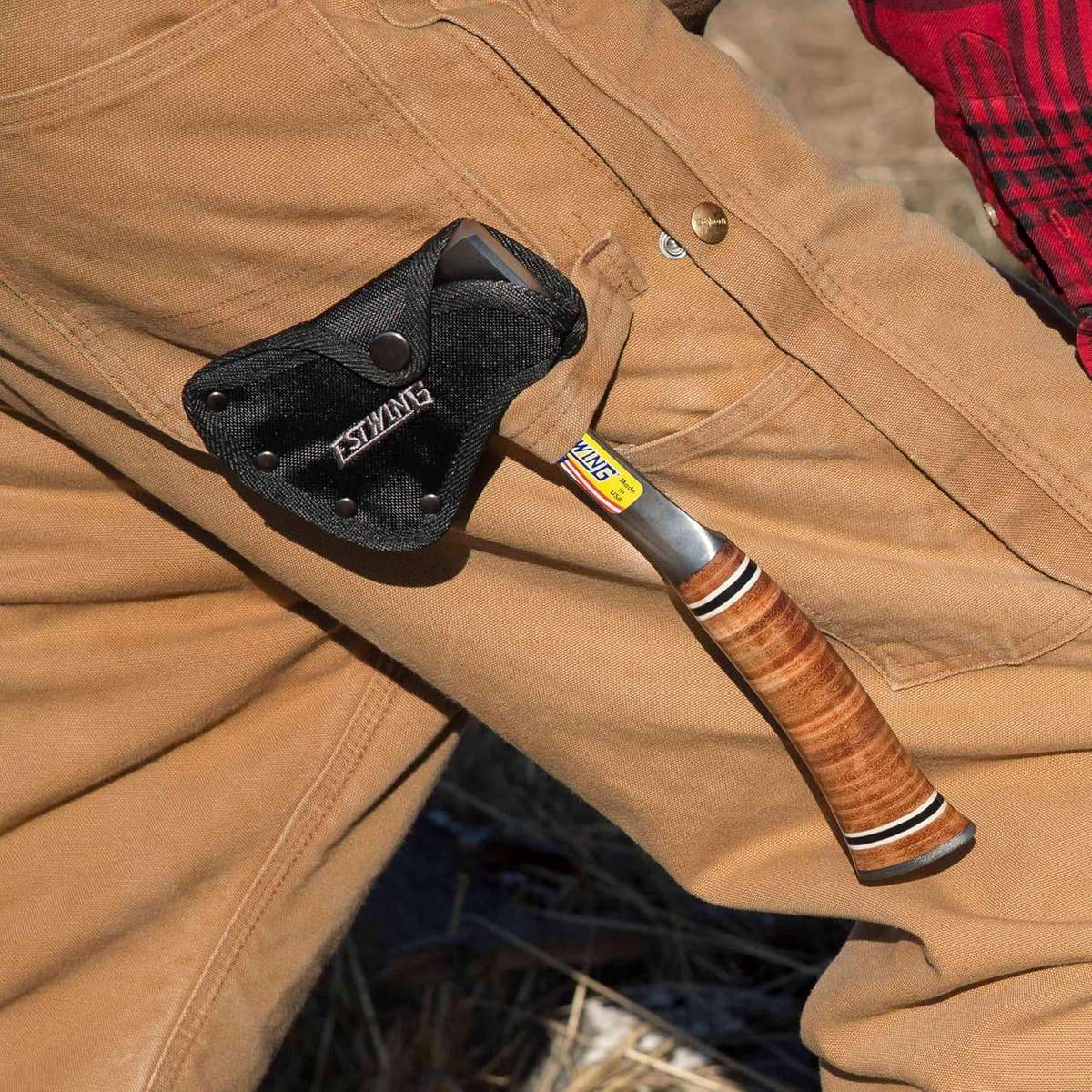 ESTWING 12" Sportsman's Axe  Genuine Leather Grip  NEW  With Blade Protector