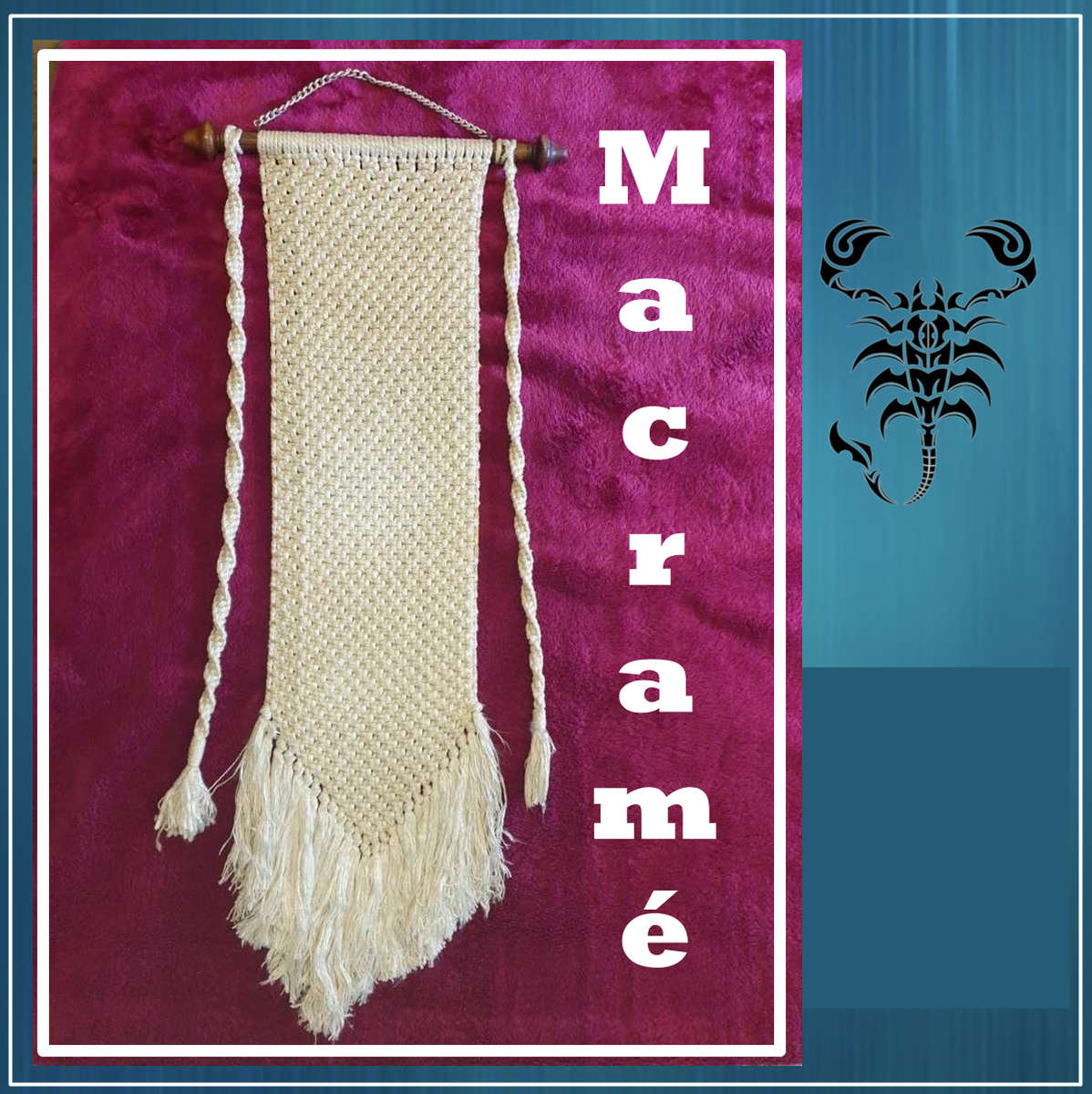 Macramé  | 88 X 39 CM WIDE | VINTAGE | GOOD CONDITION |