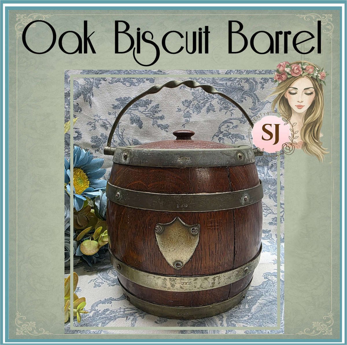 Vintage | Oak Biscuit Barrel | EPNS | Needs a Good Clean