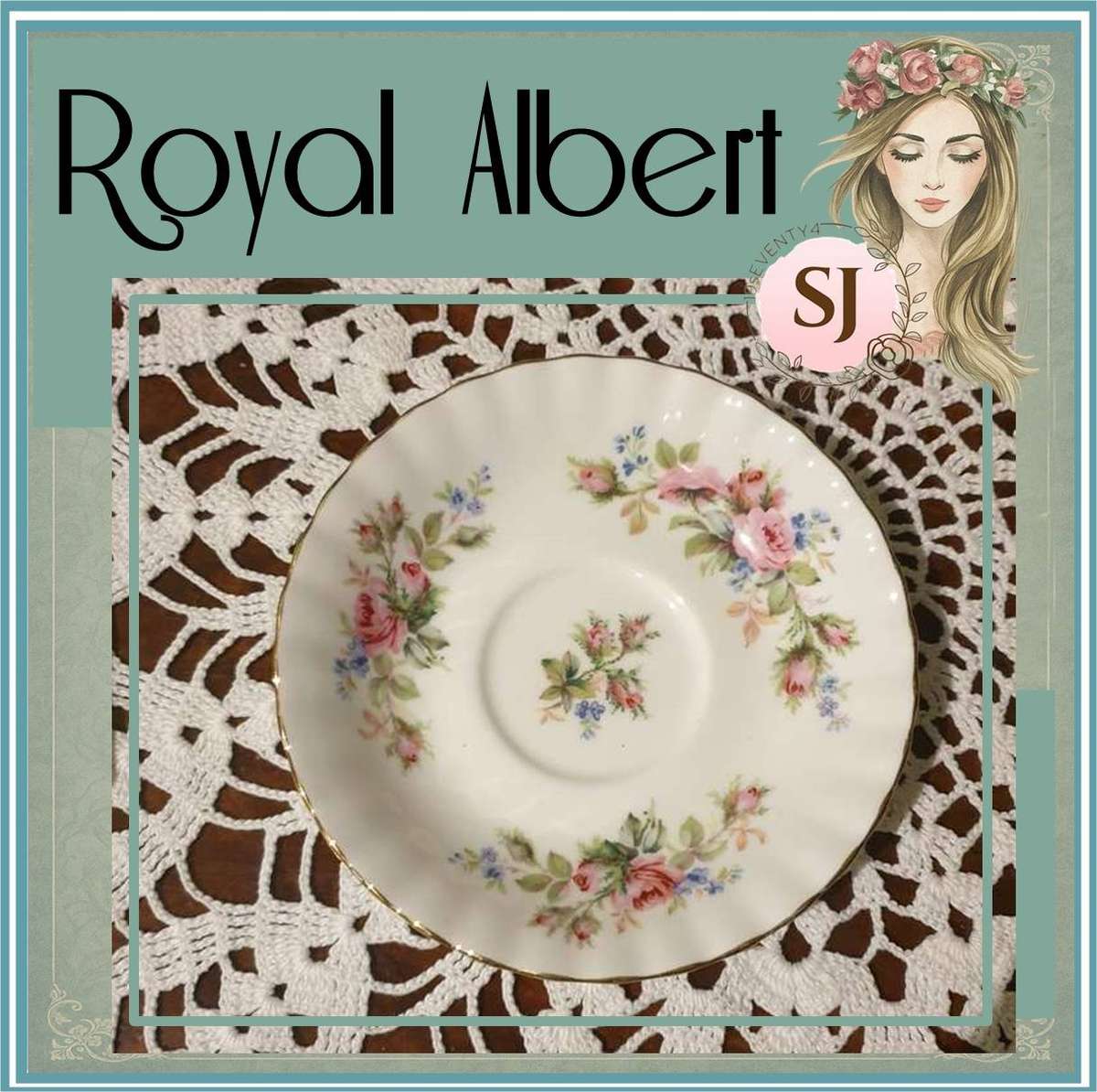 Moss Rose Beautiful Royal Albert Saucer