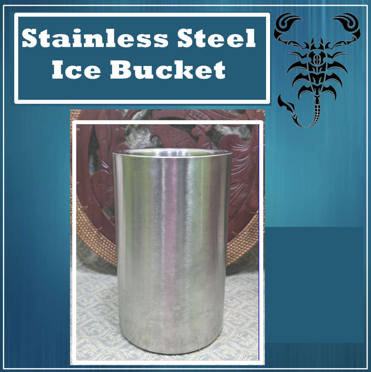 Stainless Steel Ice Bucket | 12 X 19.5 CM HIGH |