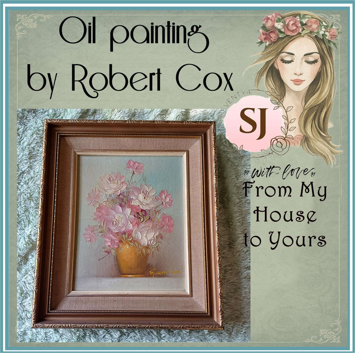 Signed Robert Cox Oil On Board Floral Still Life Painting