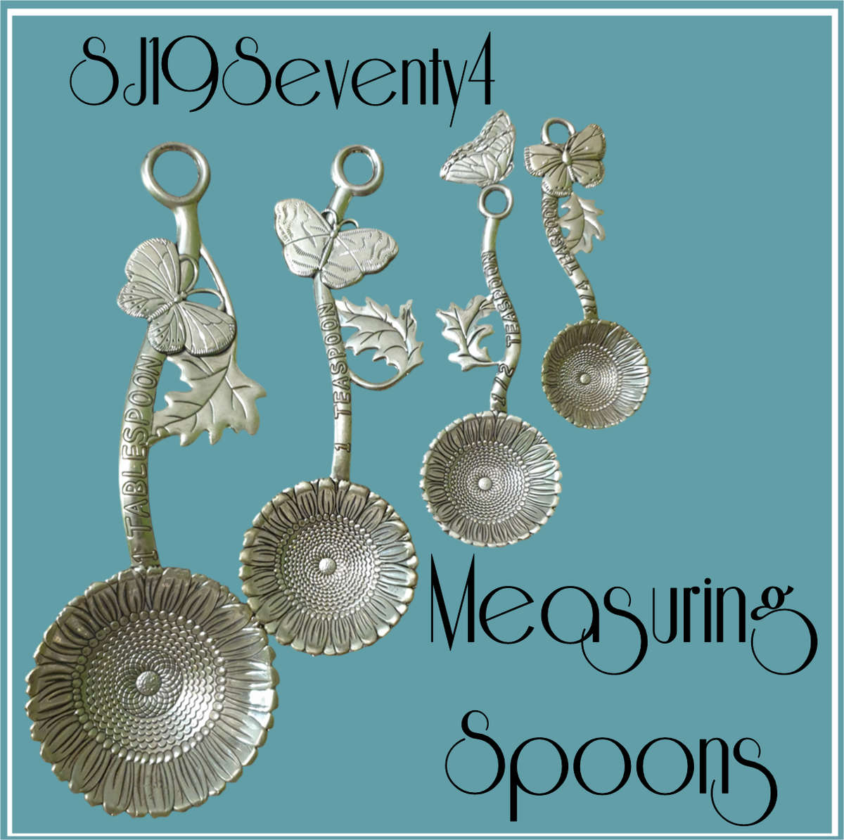 Ganz |  4-Piece Measuring Spoons Set, Sunflower