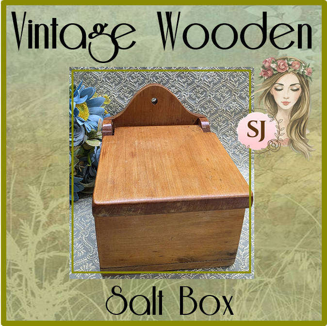 Vintage Wooden Salt Keeper / Salt Box