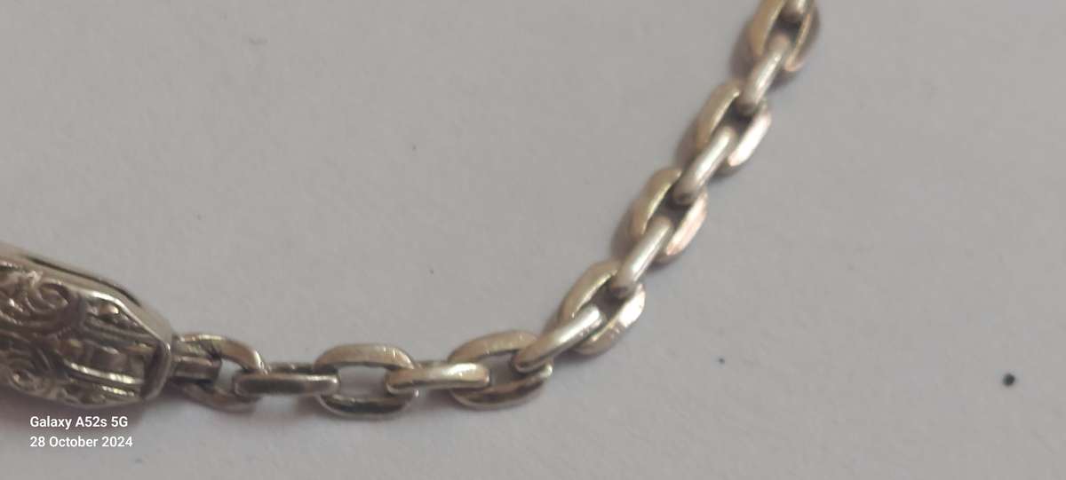 1920's Art Deco 935 sterling silver Aquamarine bracelet 6.1g Value R3500