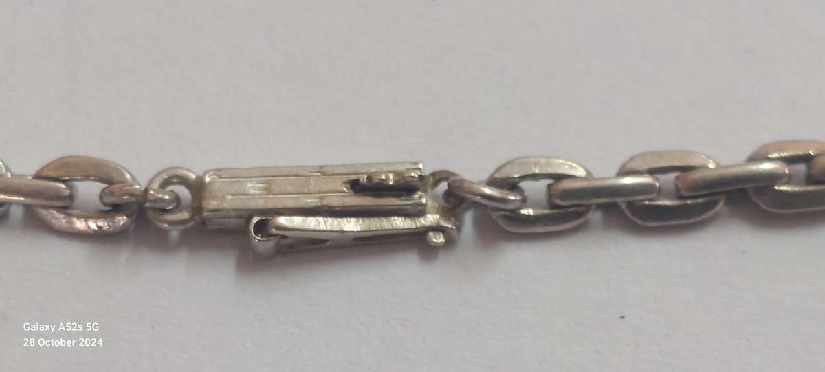 1920's Art Deco 935 sterling silver Aquamarine bracelet 6.1g Value R3500