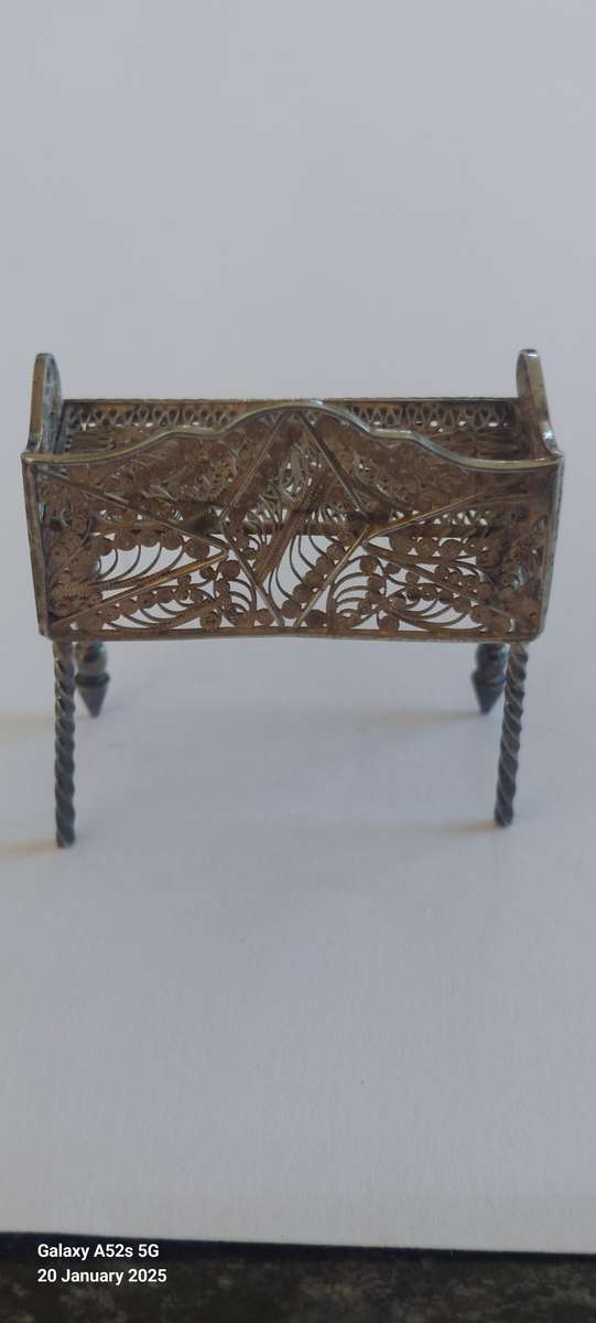 Victorian miniature filigree sterling silver dresser circa 1890's 13.8g