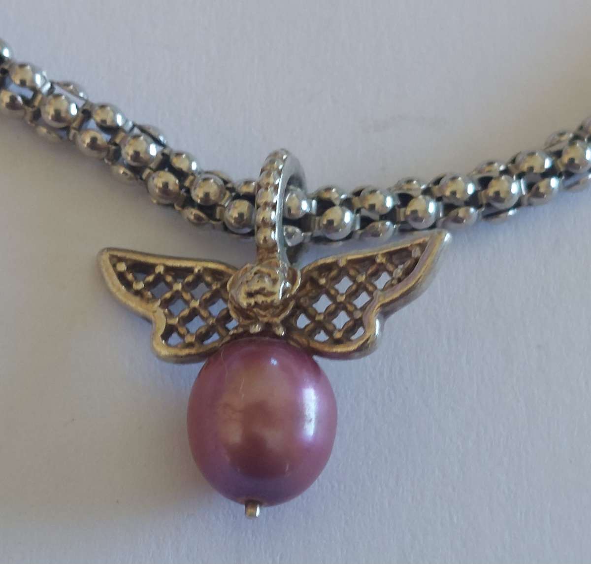 Rare Jenna Clifford sterling silver bracelet with pearl pendant 6.4g