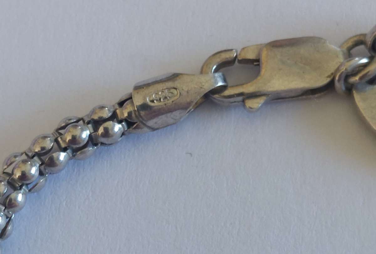 Rare Jenna Clifford sterling silver bracelet with pearl pendant 6.4g