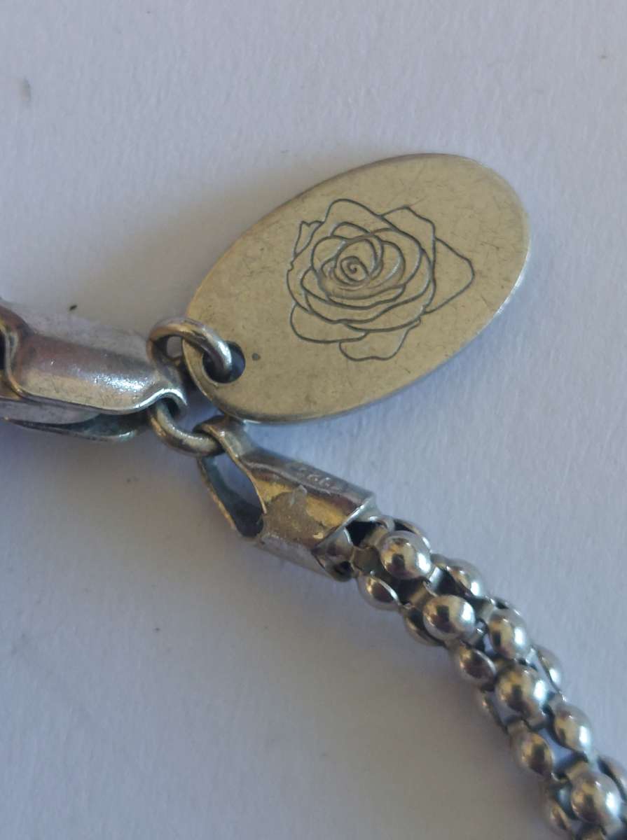 Rare Jenna Clifford sterling silver bracelet with pearl pendant 6.4g