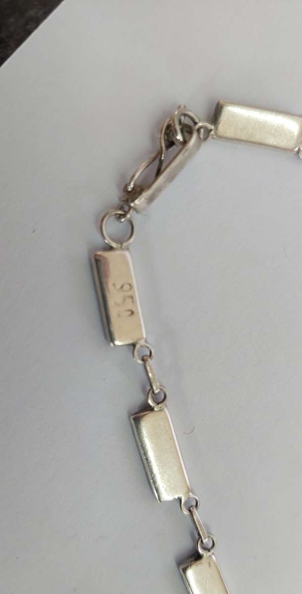 Amazing vintage Mexican 950 silver lapis lazuli necklace 19g