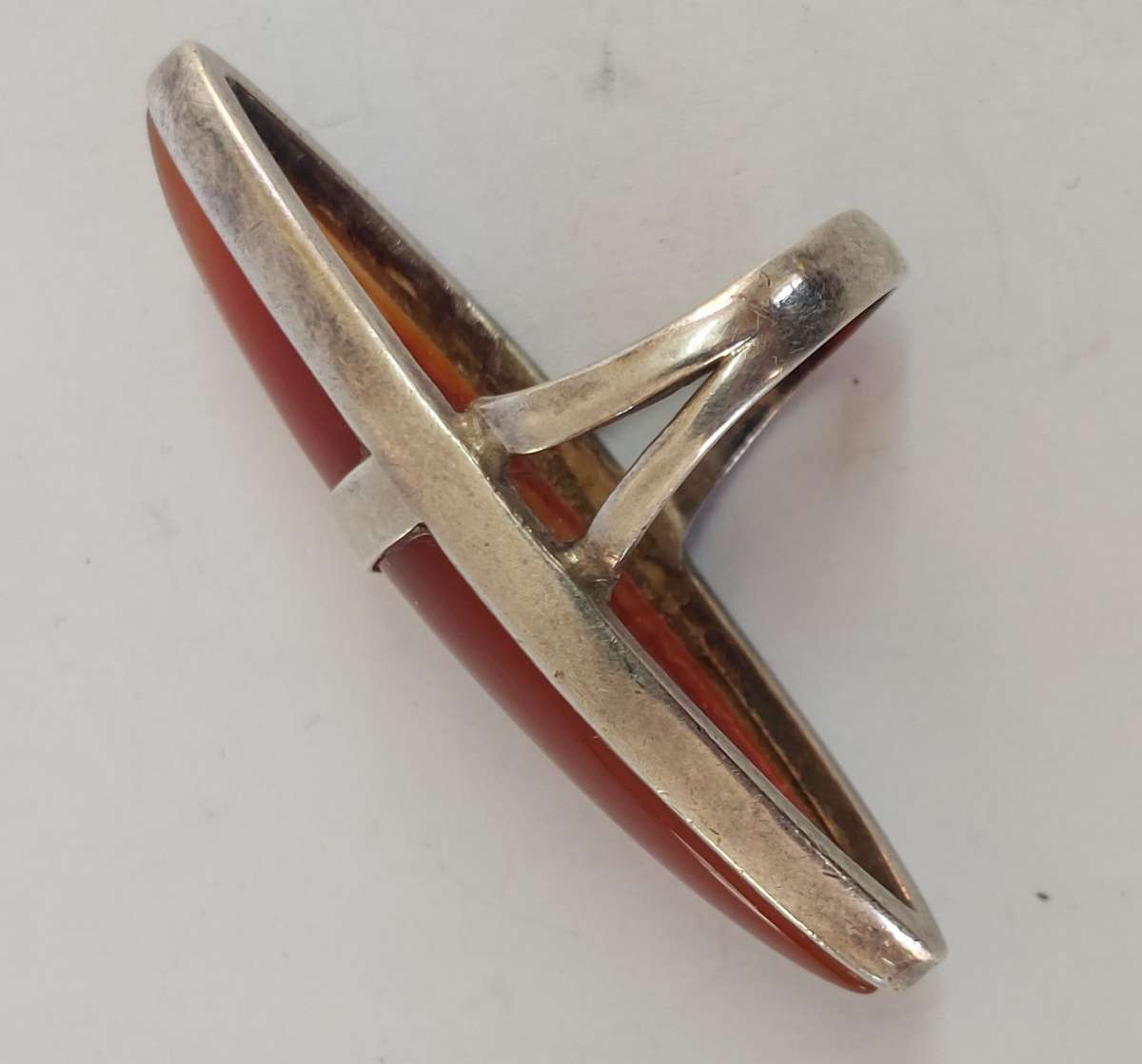 Aaaamazing!! Large Vintage sterling silver carnelian ring 13.7g