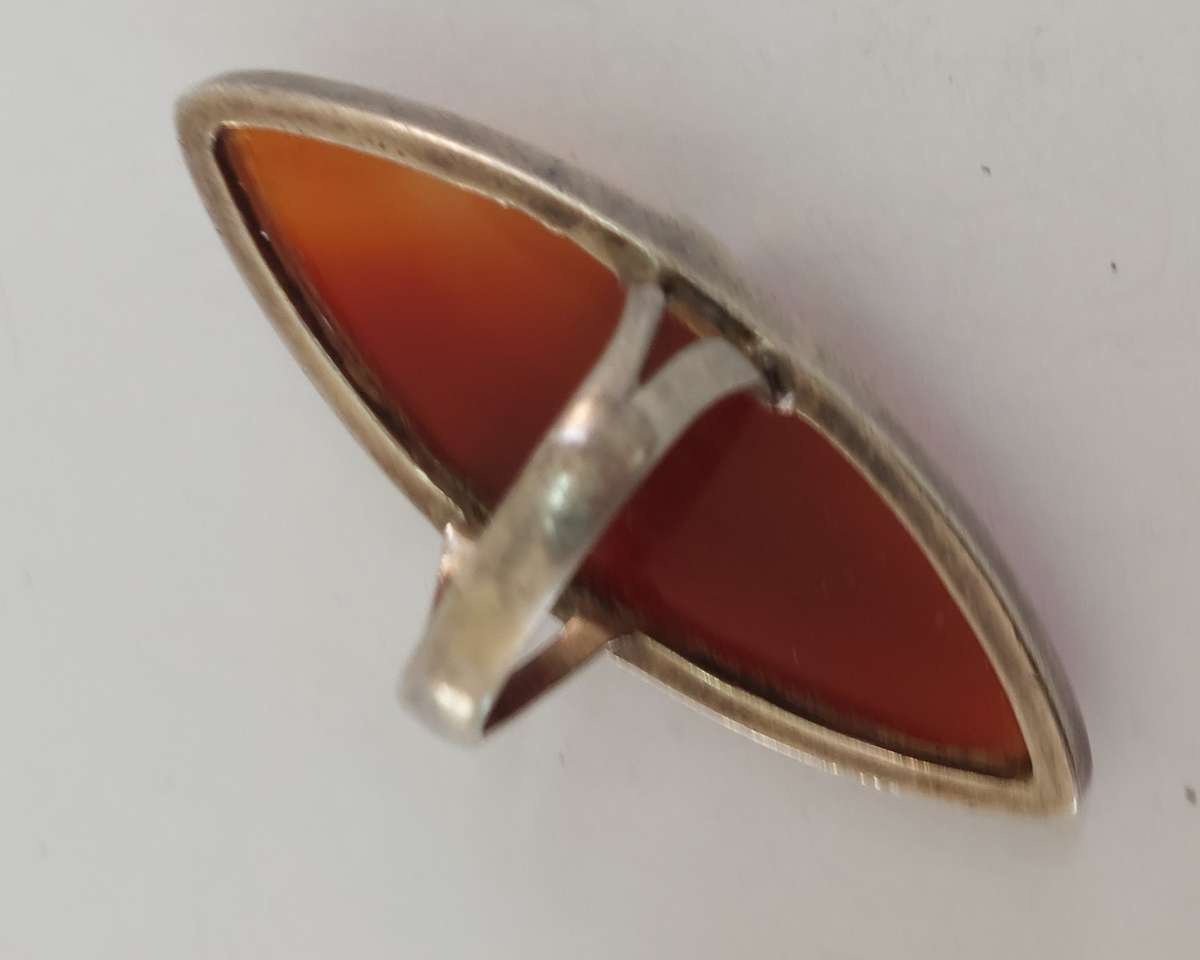 Aaaamazing!! Large Vintage sterling silver carnelian ring 13.7g