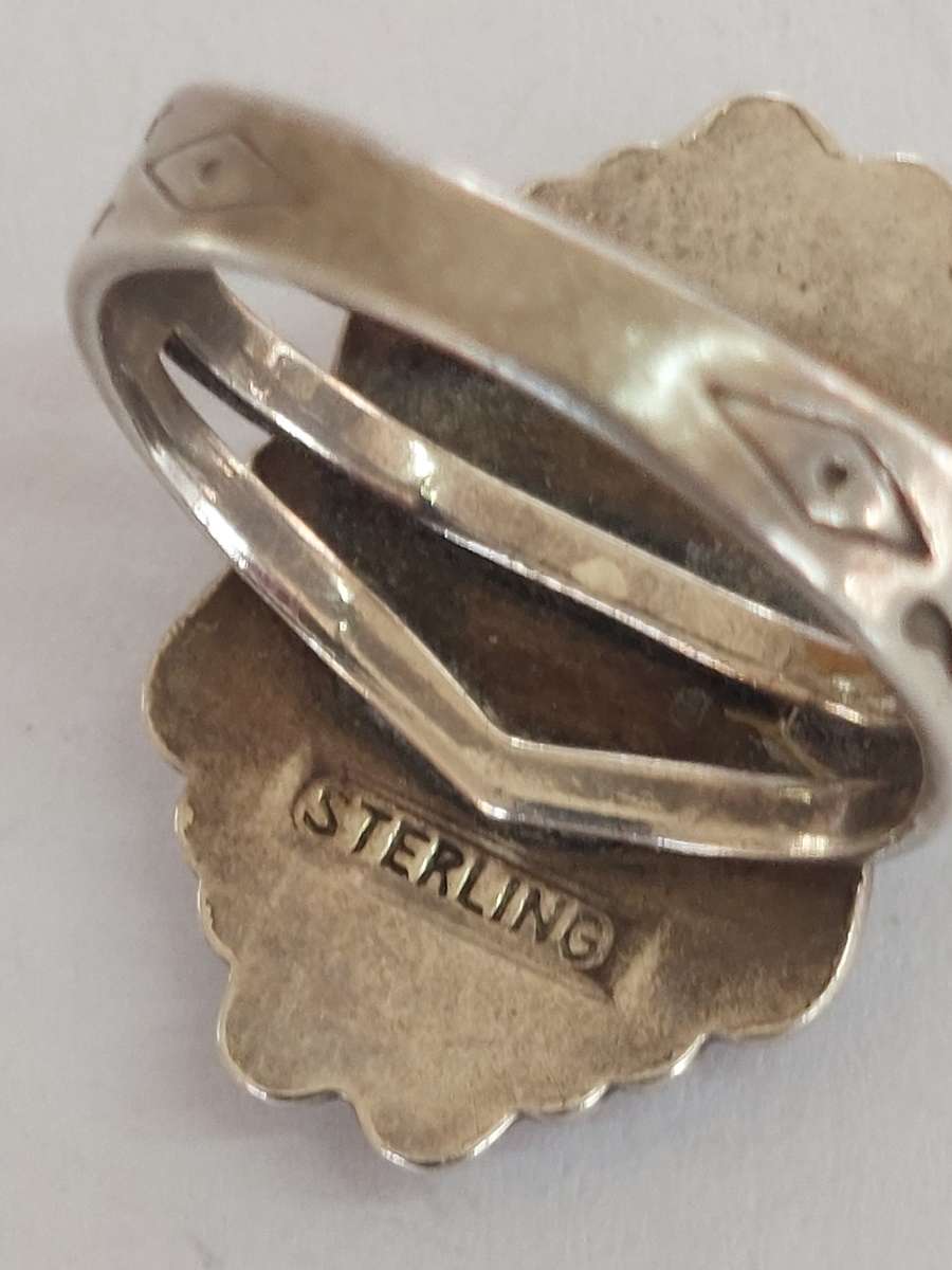 Rare vintage Sylvia Chee Navajo sterling silver turquoise ring circa 1970's 5.8g value R2500