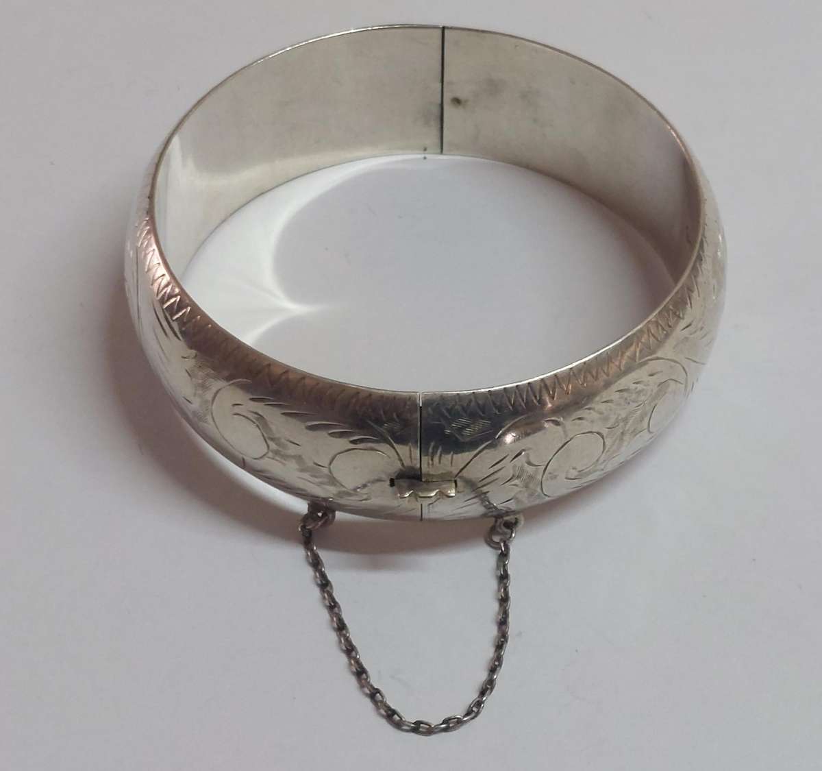 Vintage Sterling Silver Clip Bangle 28.7g