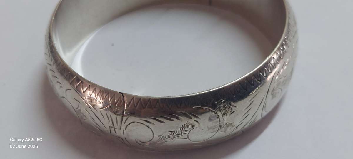 Vintage Sterling Silver Clip Bangle 28.7g
