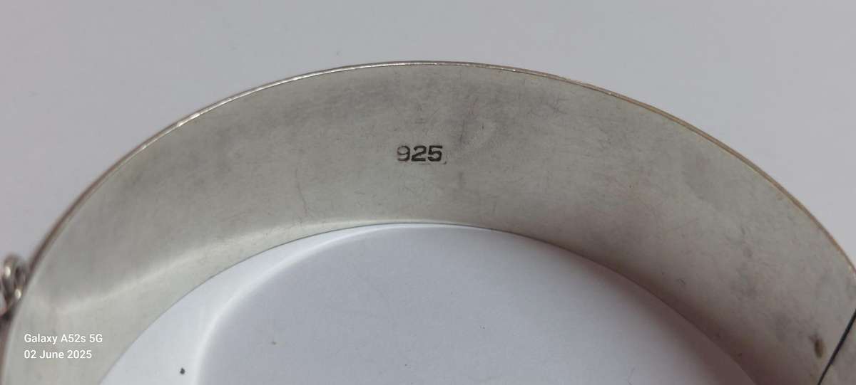 Vintage Sterling Silver Clip Bangle 28.7g