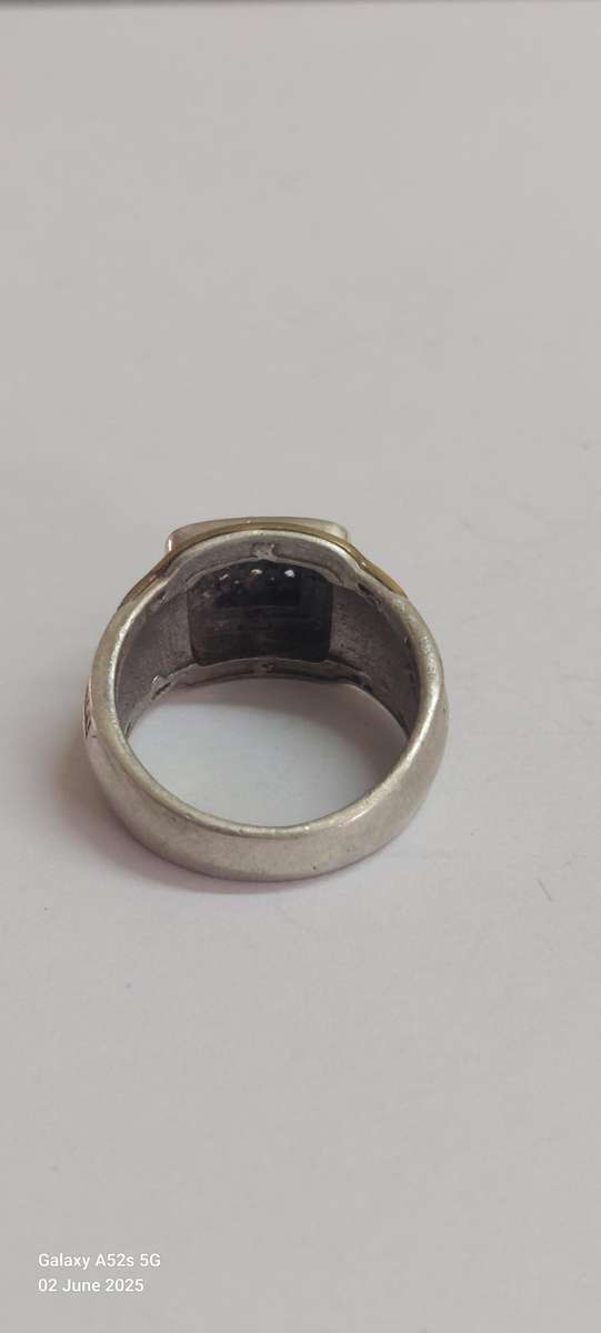 Amazing!! Vintage sterling silver & 9ct gold diamond ring 6.4g WOW!!