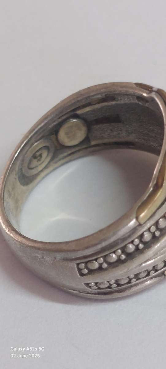 Amazing!! Vintage sterling silver & 9ct gold diamond ring 6.4g WOW!!