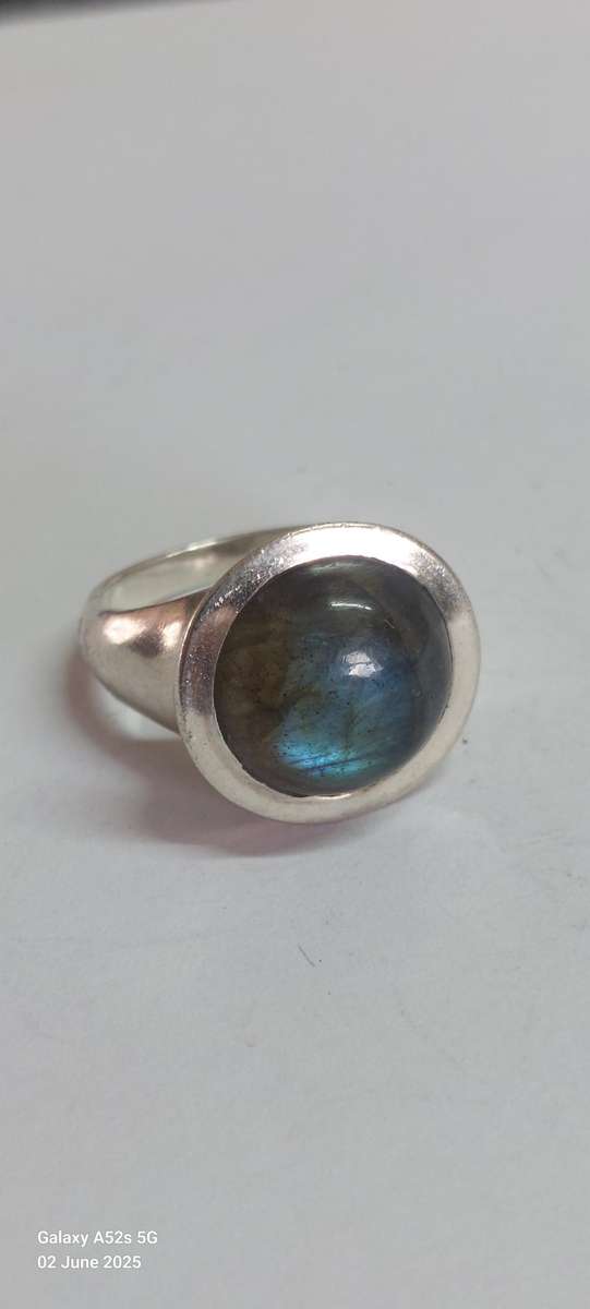 Exquisite!! Vintage sterling silver labradorite ring 10.2g