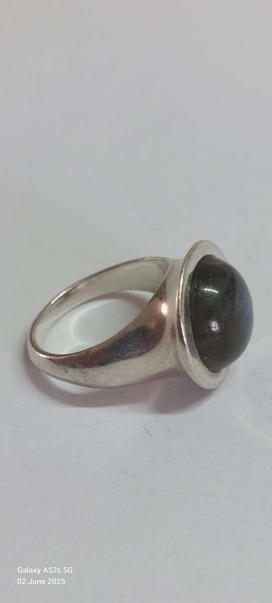 Exquisite!! Vintage sterling silver labradorite ring 10.2g