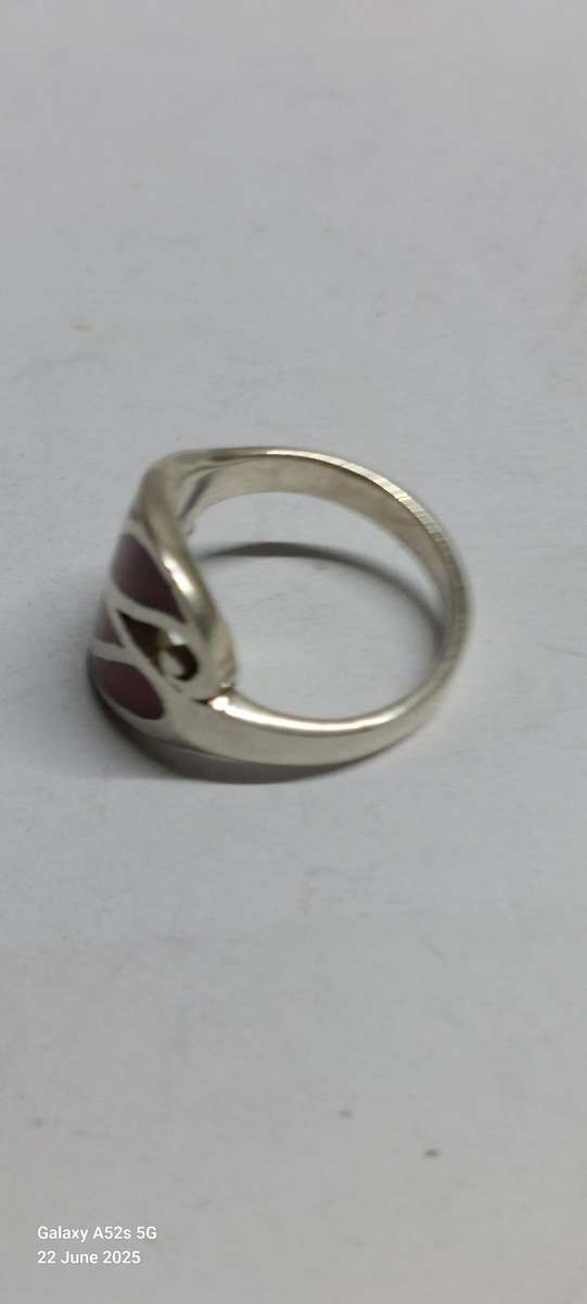 Vintage sterling silver coral ring 6.7g