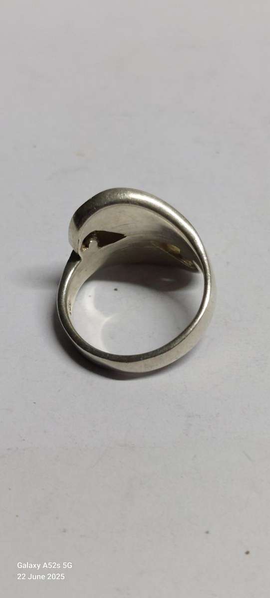 Vintage sterling silver coral ring 6.7g