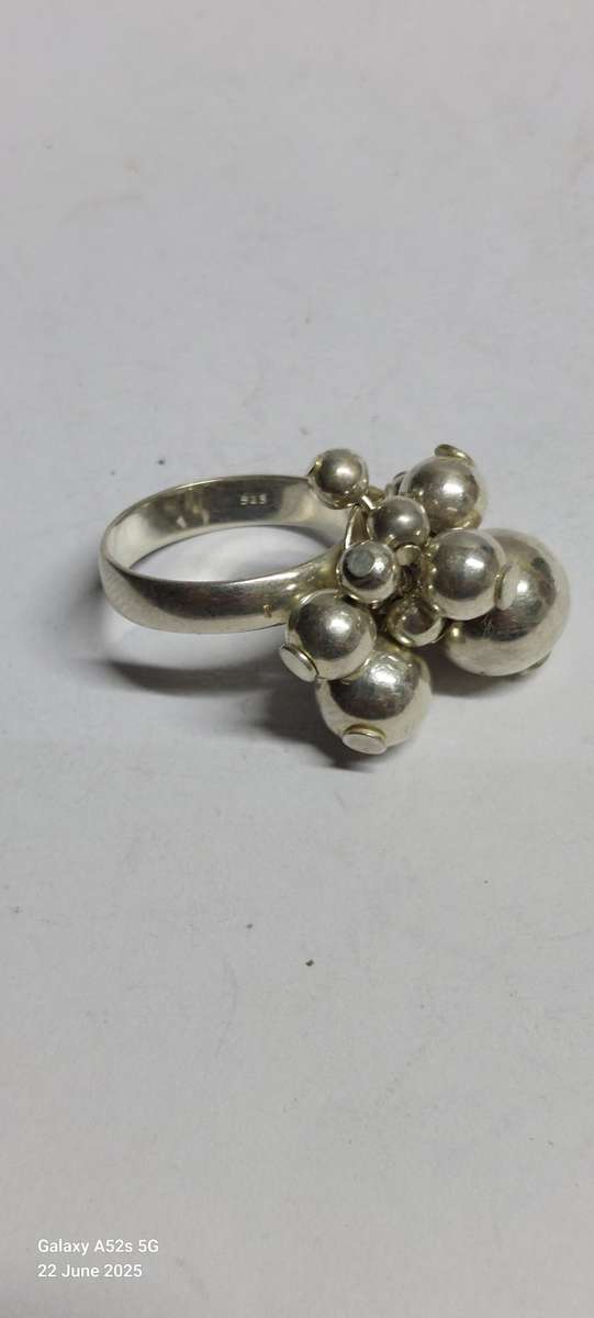 Awesome sterling silver beaded ring 5.5g