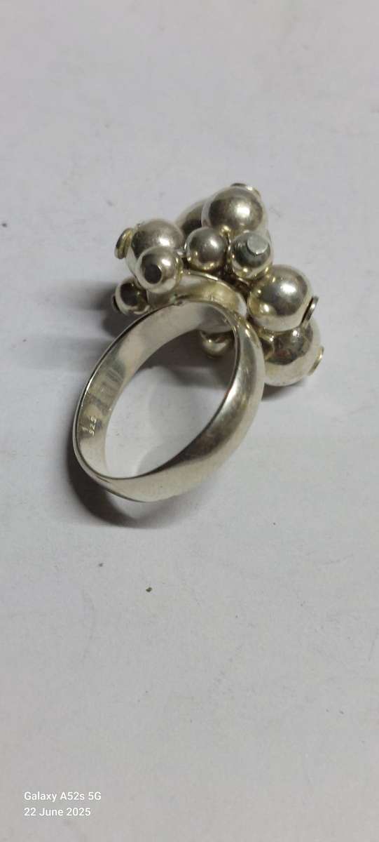 Awesome sterling silver beaded ring 5.5g