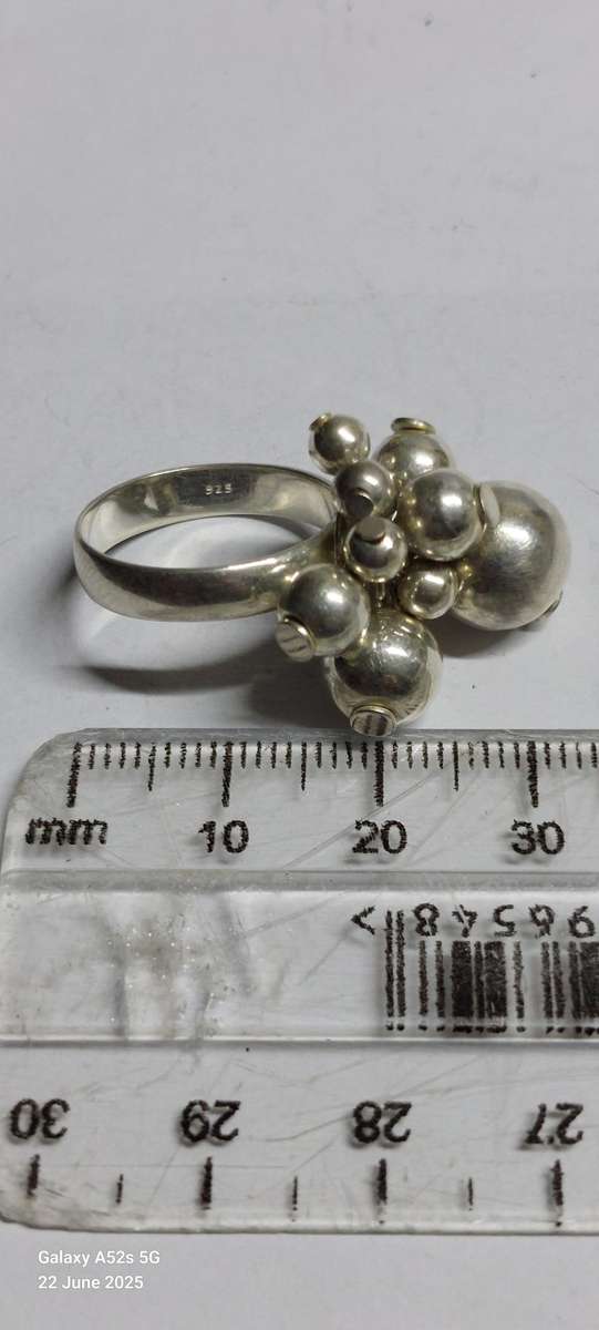 Awesome sterling silver beaded ring 5.5g