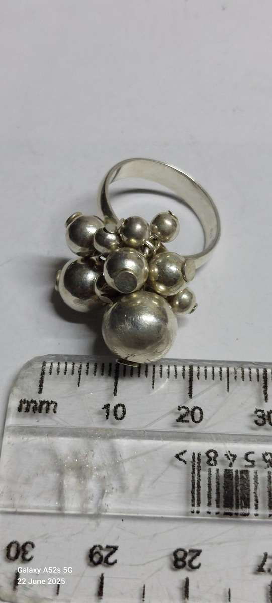 Awesome sterling silver beaded ring 5.5g