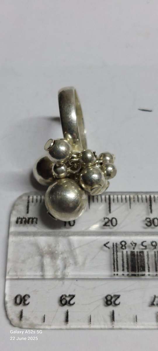 Awesome sterling silver beaded ring 5.5g