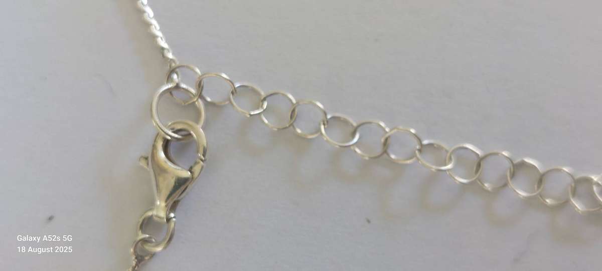 Gorgeous vintage sterling silver double heart necklace 4.9g