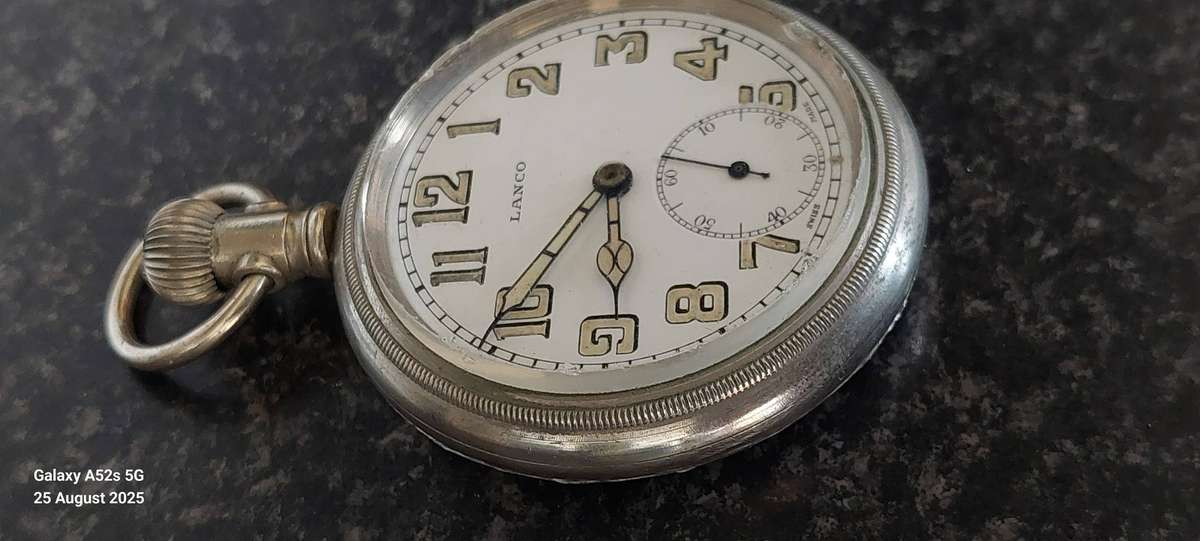 Very Rare! WW2 S.A military Lanco pocket watch 100% working Value R7500