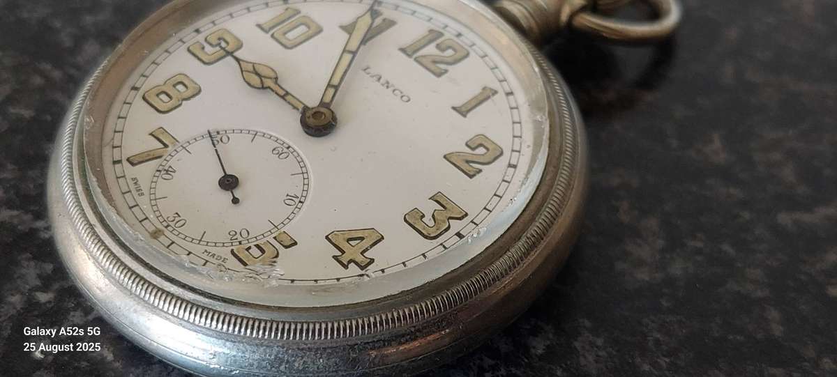 Very Rare! WW2 S.A military Lanco pocket watch 100% working Value R7500