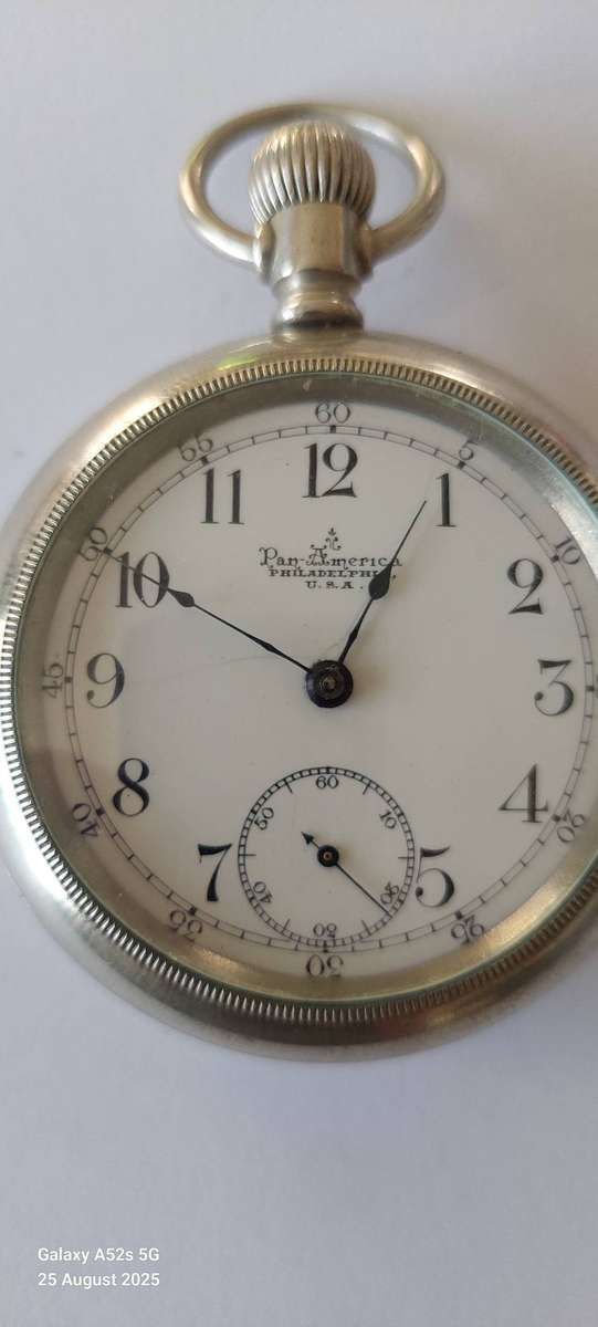 Large antique Pan American Railway pocket watch 100% working Value R3500