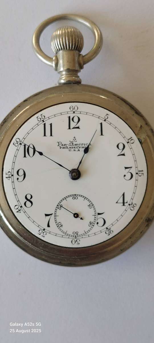 Large antique Pan American Railway pocket watch 100% working Value R3500