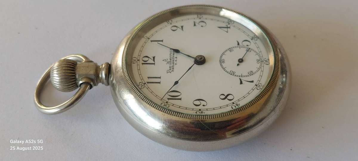 Large antique Pan American Railway pocket watch 100% working Value R3500